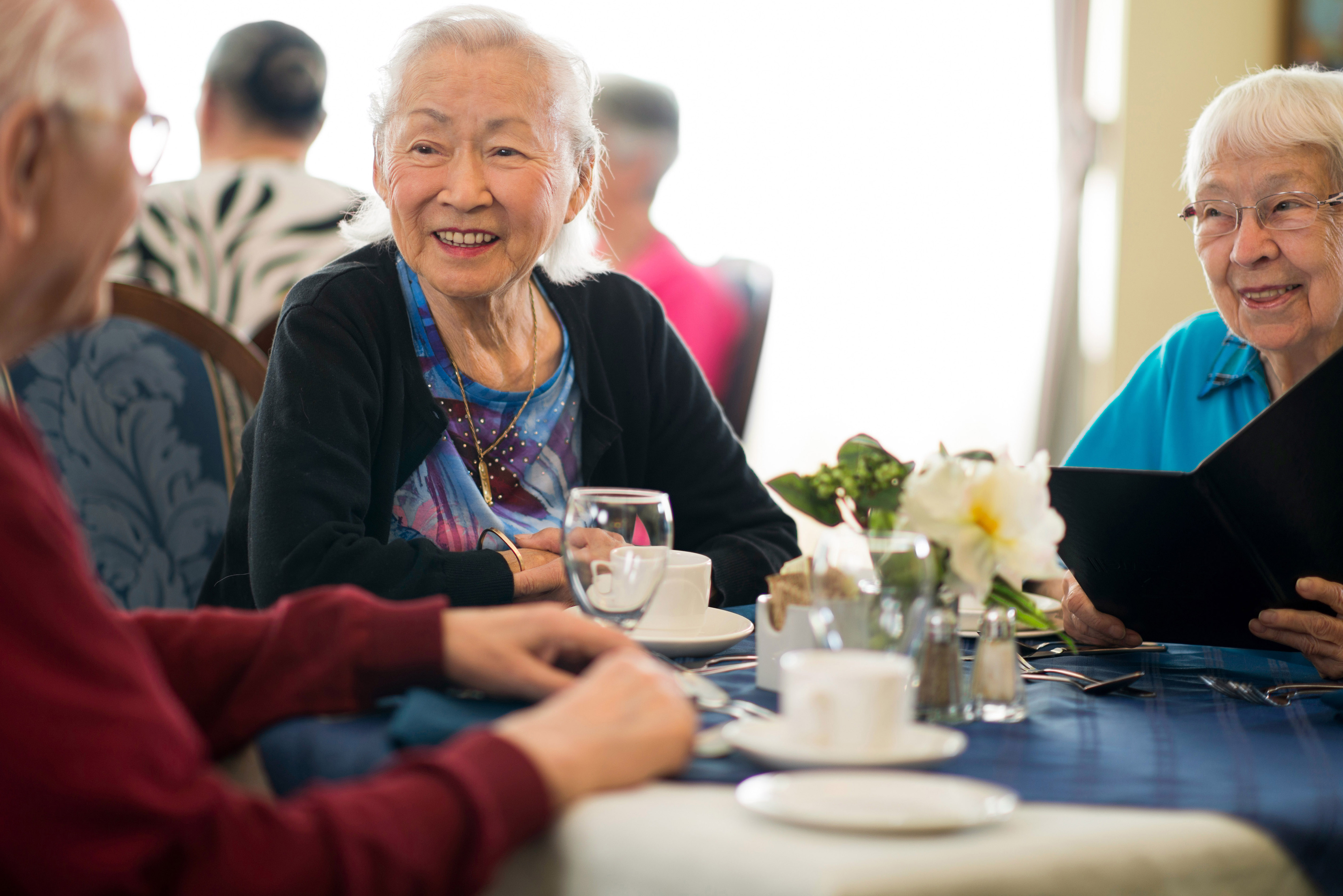 Seniors at a table