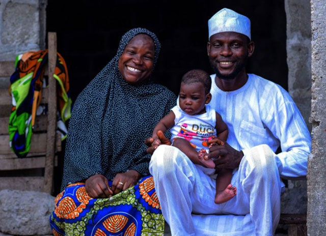 African family with baby