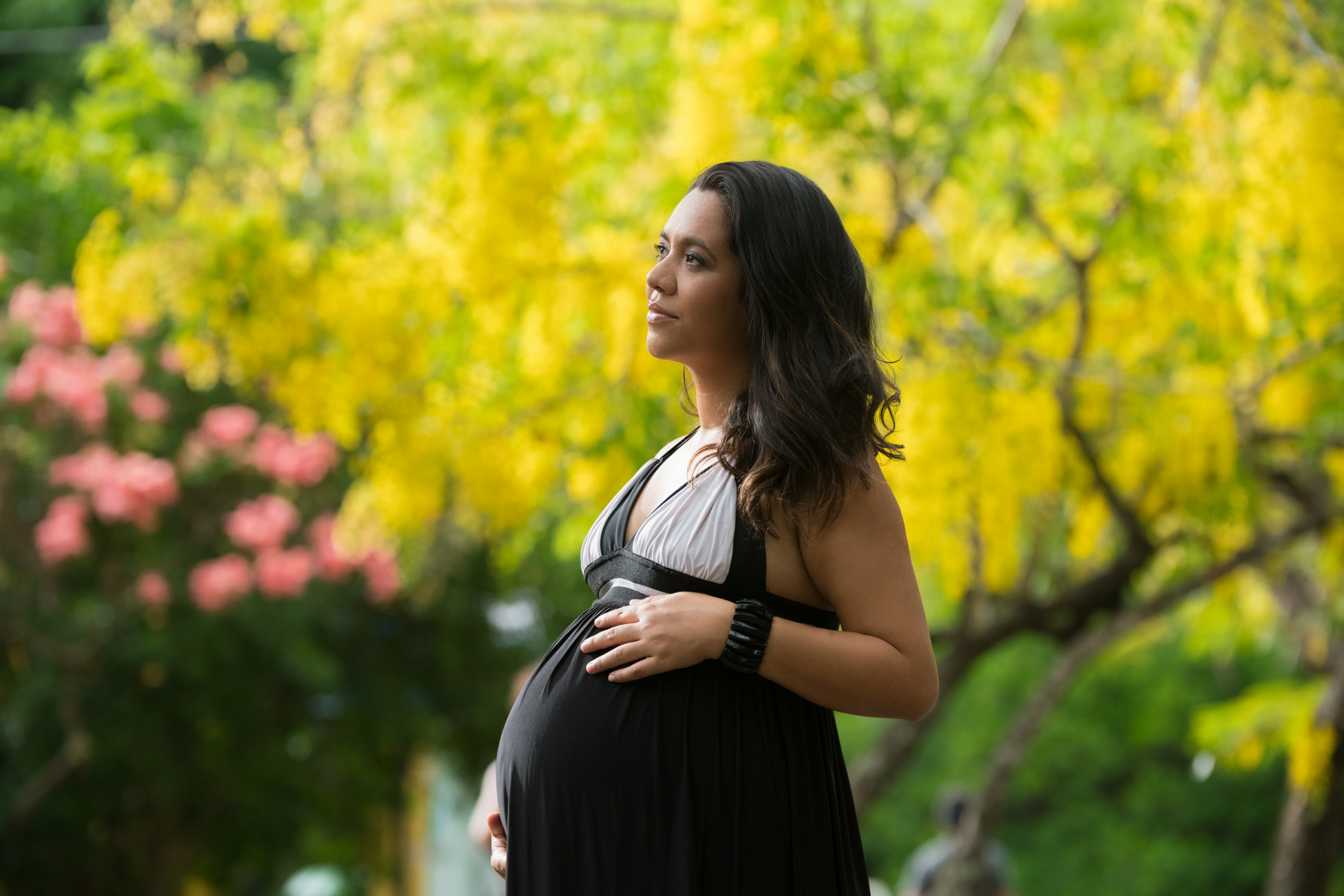 pregnant women walking outside
