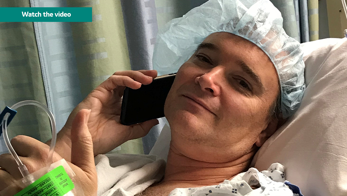 Chet Kitchen in hospital bed