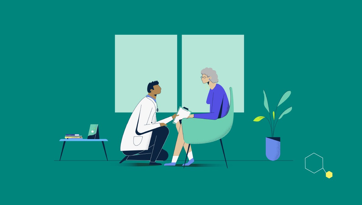 Illustration of health care provider speaking with patient