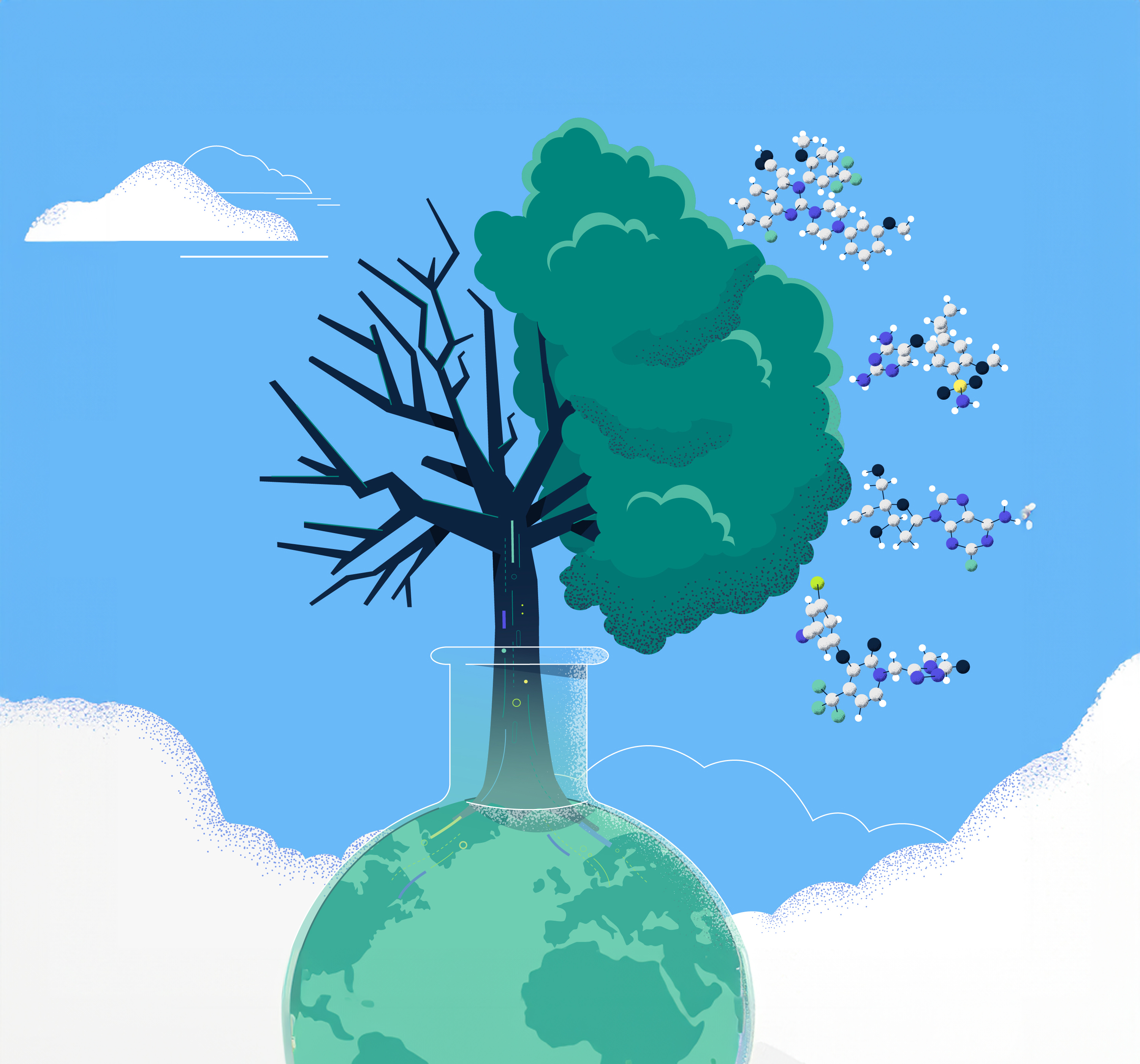 illustration of a tree and Earth