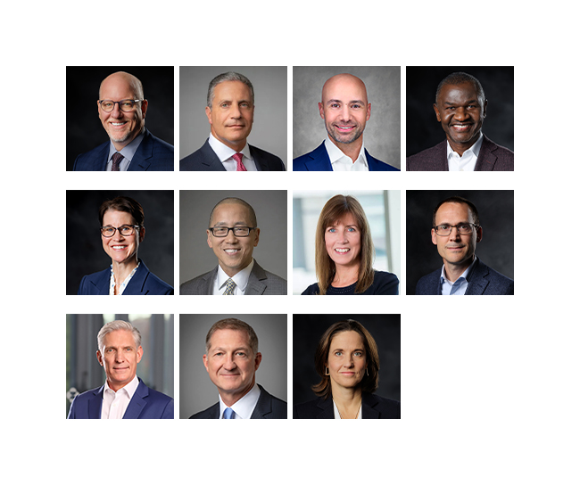 collage of 12 headshots of ww5's executive team