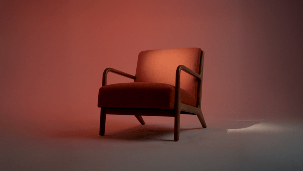 Red chair in a spotlight